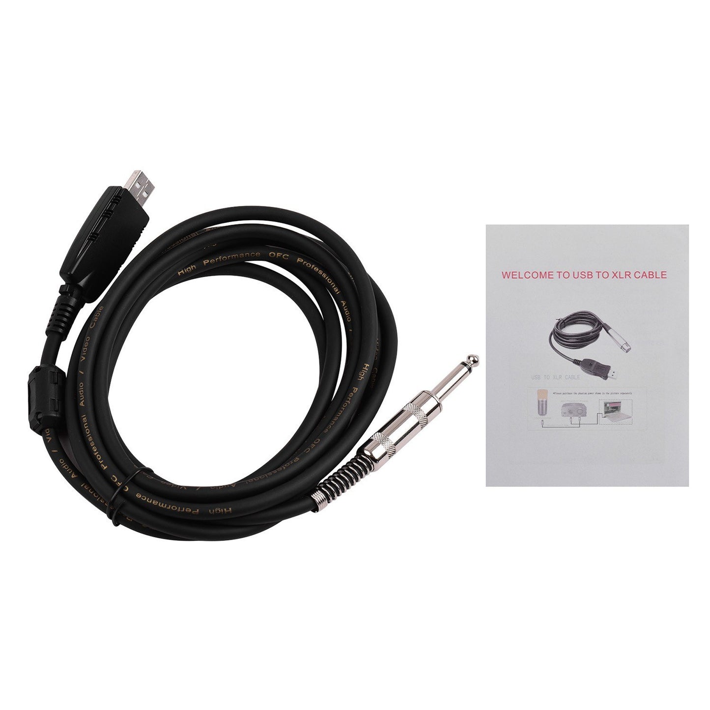 USB to 6.35mm Mono Electric Guitar Interface Cable