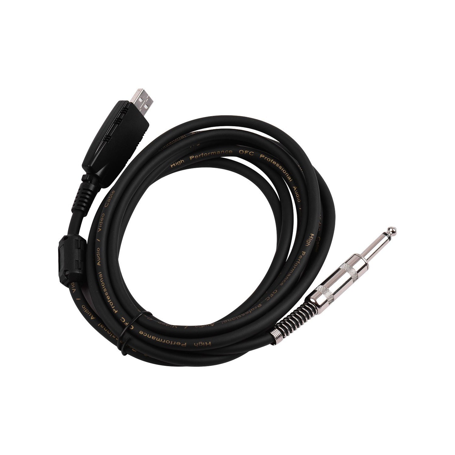 USB to 6.35mm Mono Electric Guitar Interface Cable