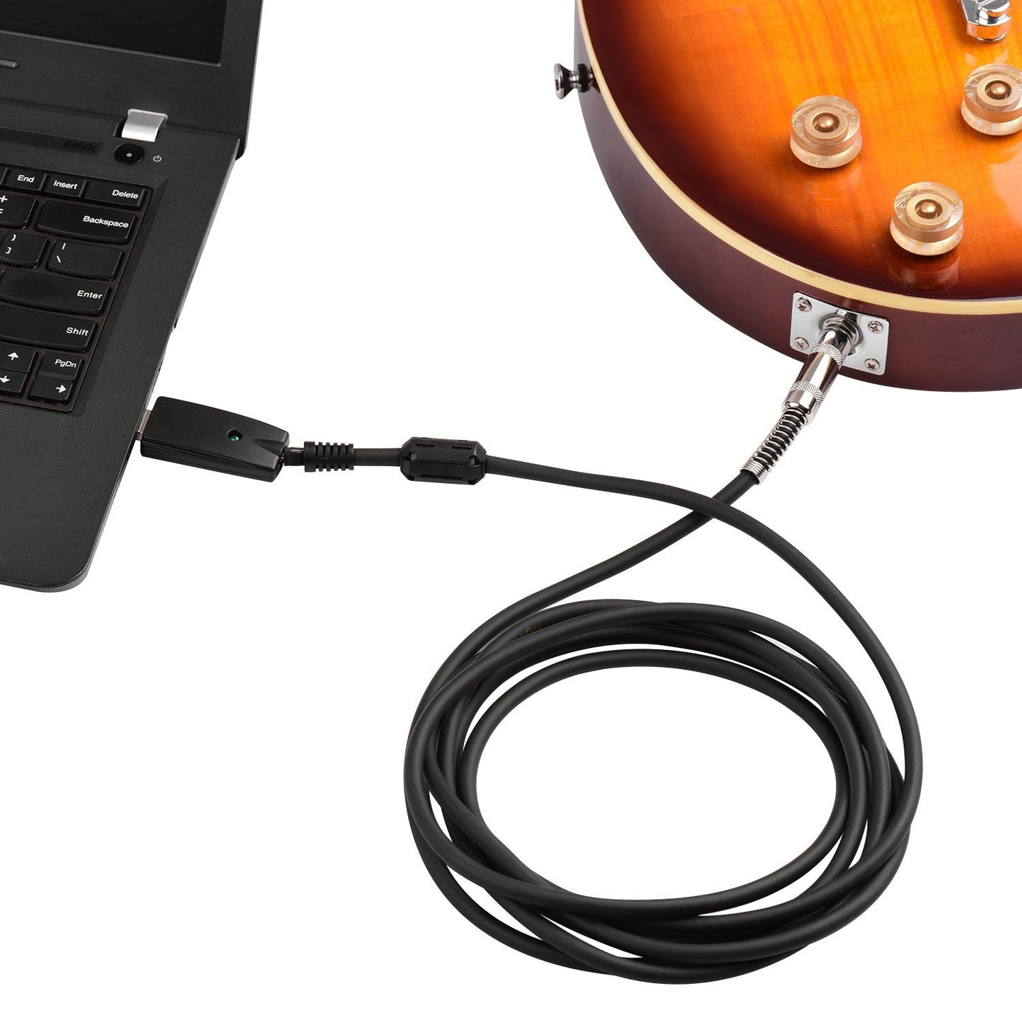 USB to 6.35mm Mono Electric Guitar Interface Cable