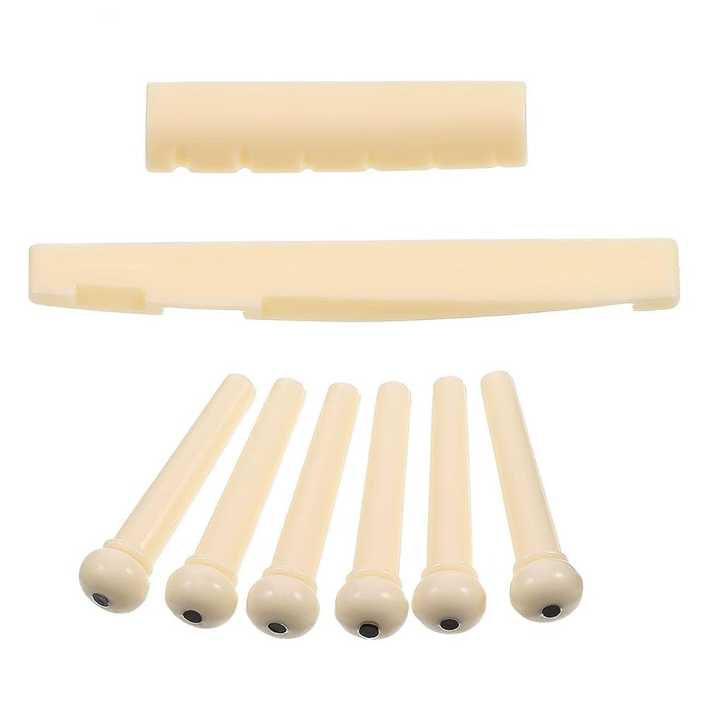 Complete Acoustic Folk Guitar Accessories Set: Bridge Pins, Nuts, Celluloid Picks, Pick Holders & Bridge Pin Puller