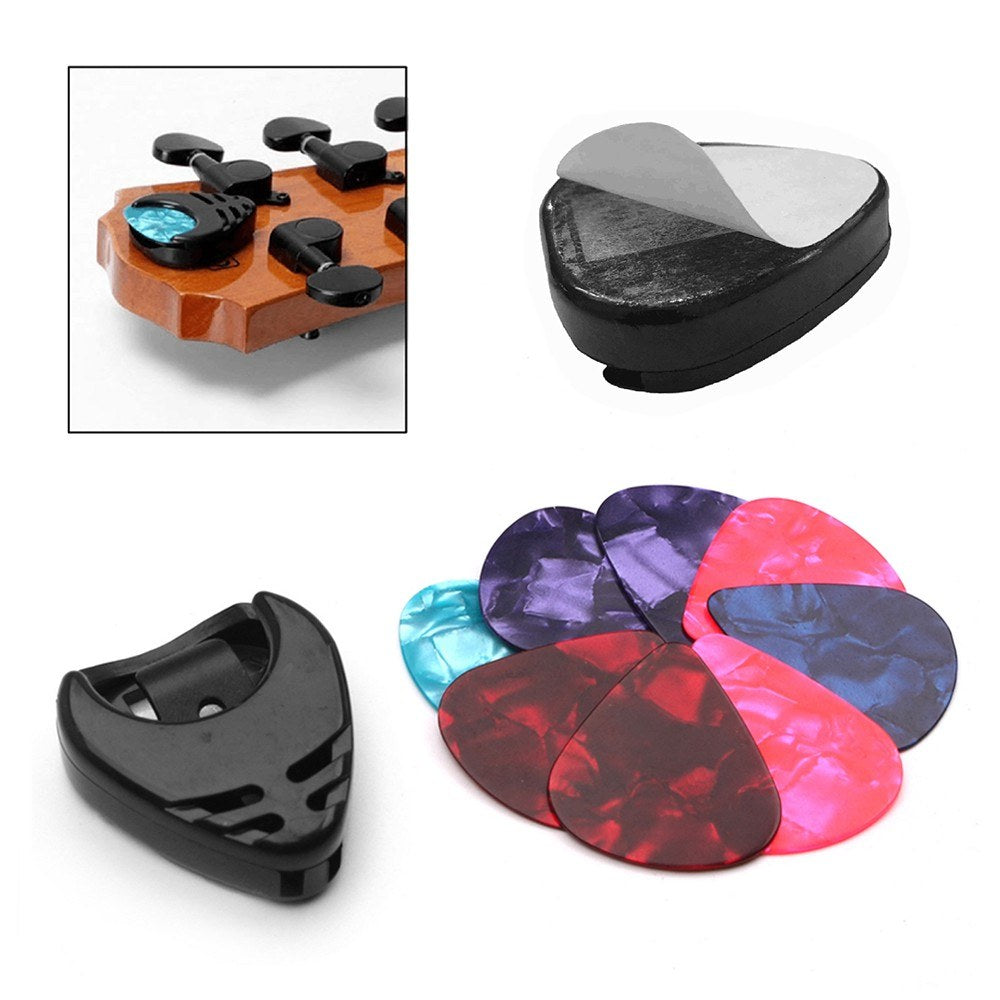 Complete Acoustic Folk Guitar Accessories Set: Bridge Pins, Nuts, Celluloid Picks, Pick Holders & Bridge Pin Puller