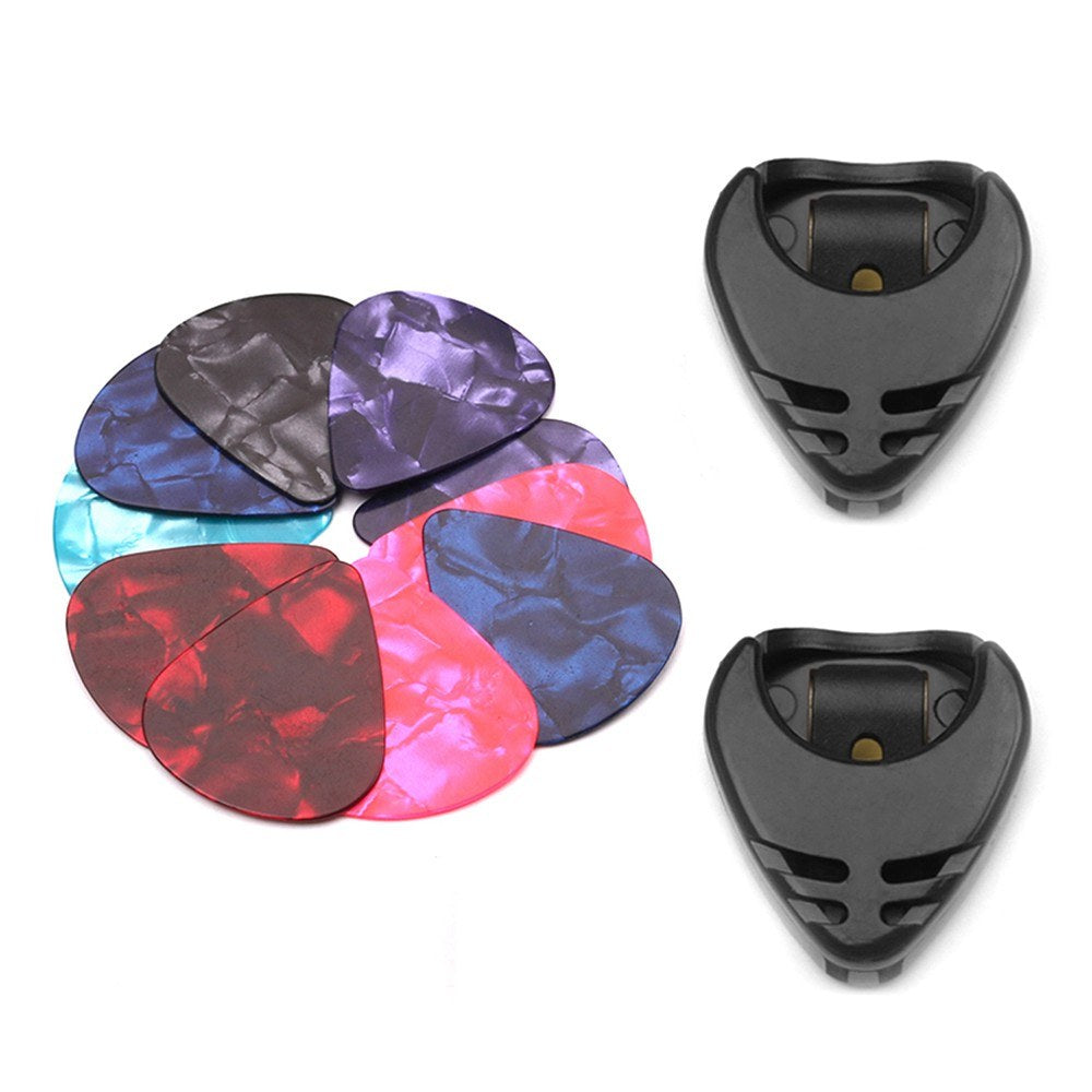 Complete Acoustic Folk Guitar Accessories Set: Bridge Pins, Nuts, Celluloid Picks, Pick Holders & Bridge Pin Puller