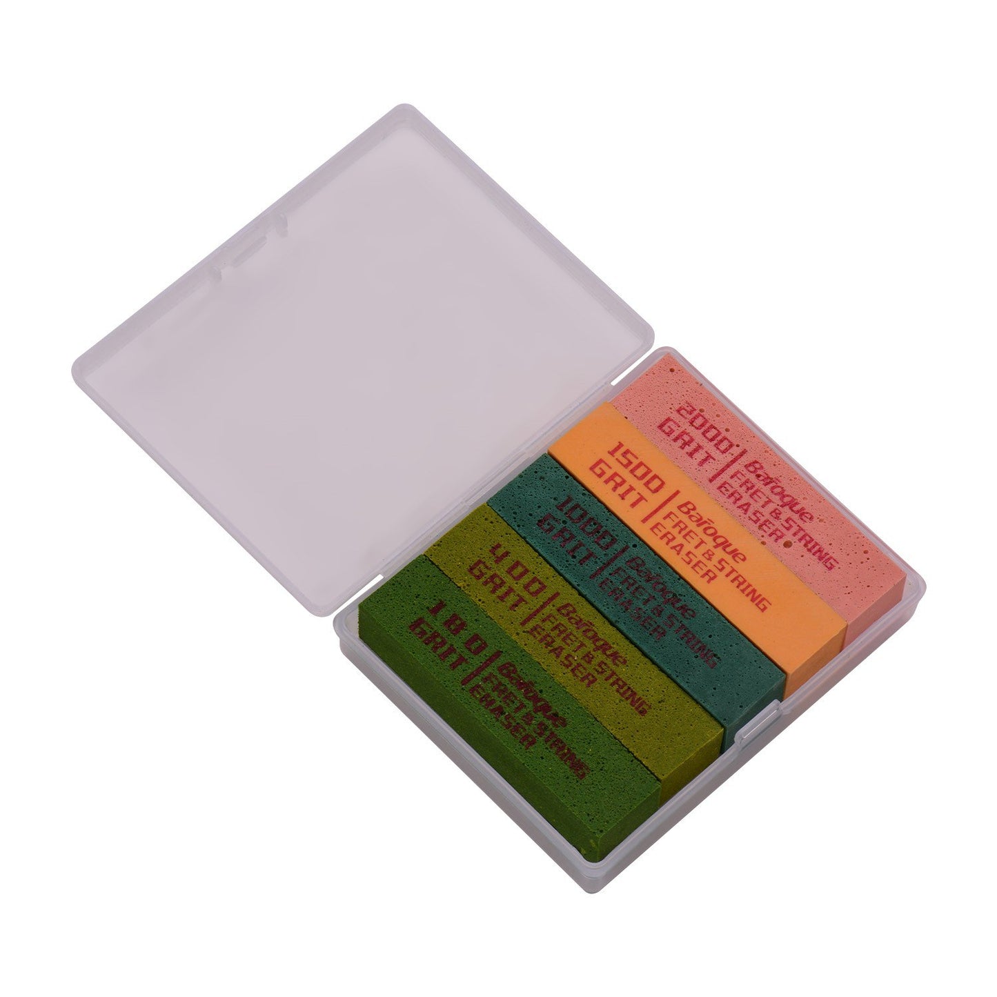 Guitar Fret Polishing Erasers - Abrasive Rubber Blocks in 180, 400, 1000, 1500, and 2000 Grit
