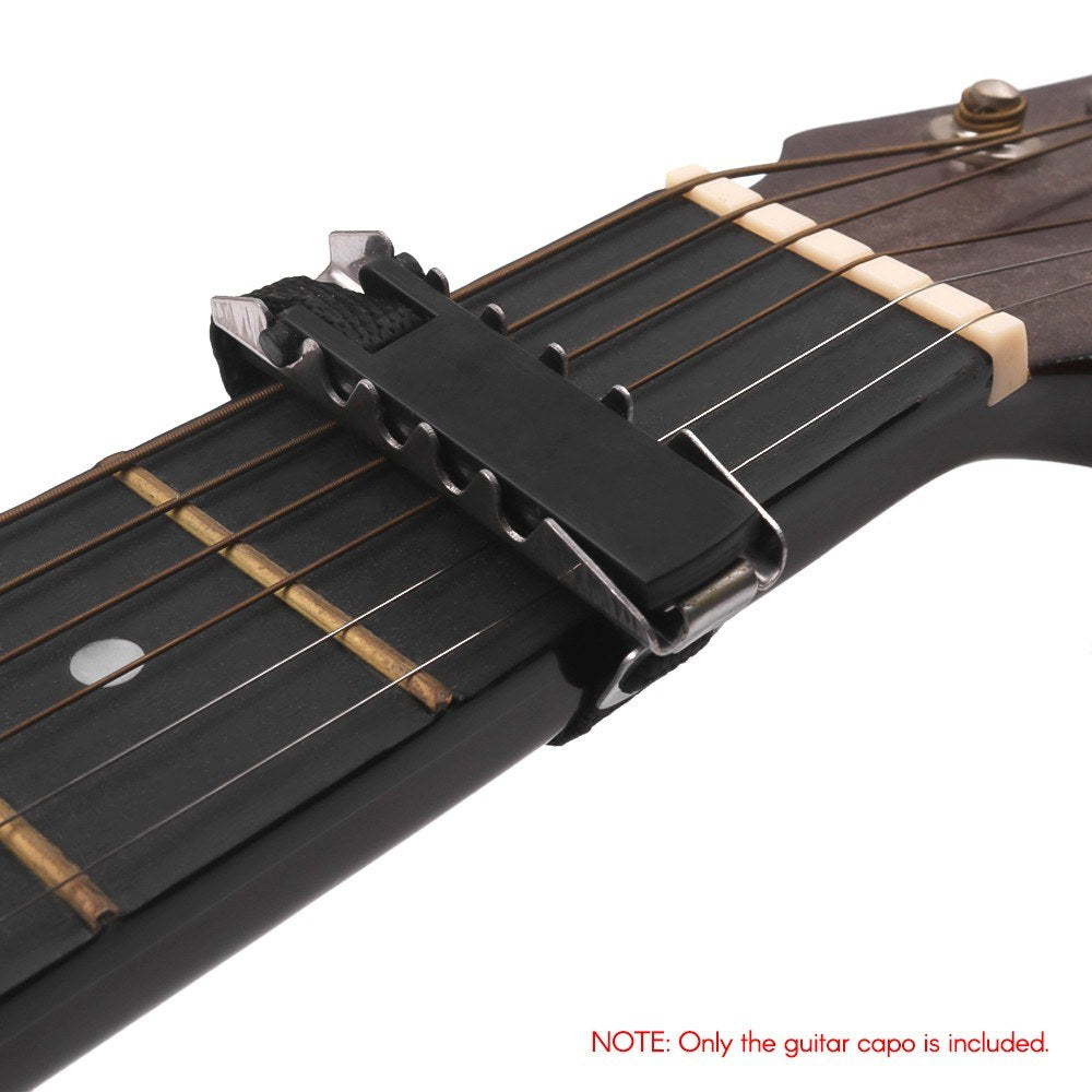 Aluminum Alloy Guitar Capo with Toothed Buckle for Acoustic, Electric, Classical Guitar & Bass