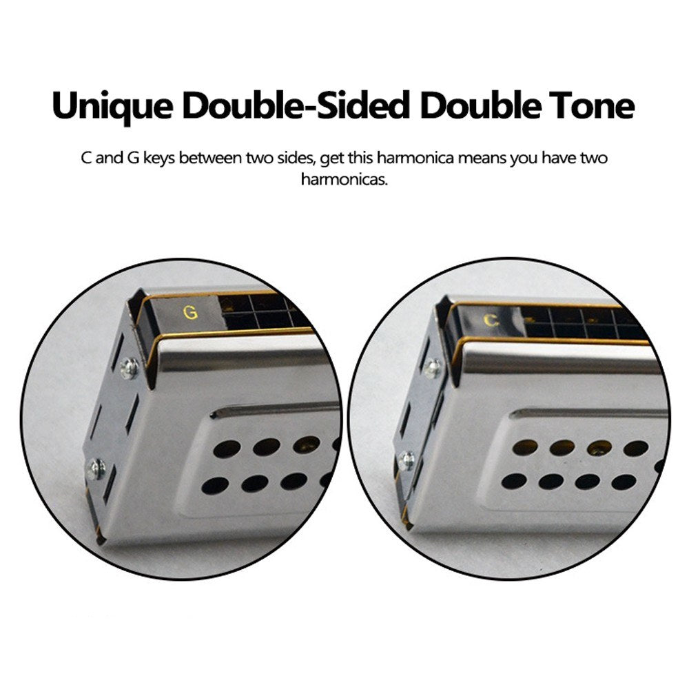 24-Hole Double Tone Harmonica in C and G - Woodwind Instrument