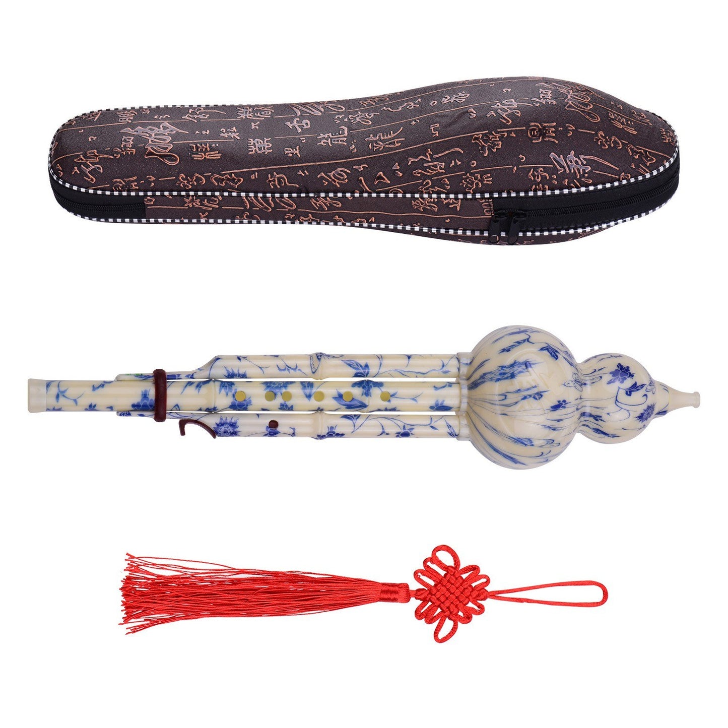 C-Key Hulusi Gourd Flute - 2 Tone Resin Pipes, Traditional Chinese Instrument