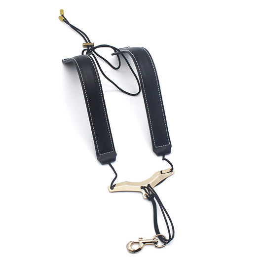 Adjustable Leather Saxophone Shoulder Strap for Alto/Tenor/Soprano