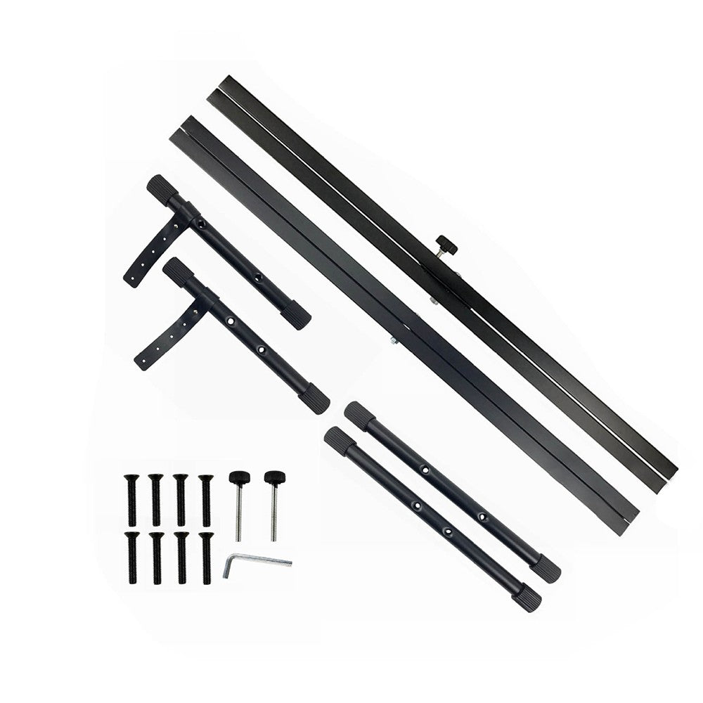 Adjustable Portable Heavy Duty X-Style Piano Keyboard Stand with Anchoring Strap - Black