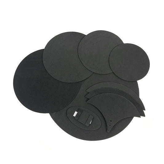 8-Piece Drum Set Silencer Mute Pads for 5 Drums & 3 Cymbals