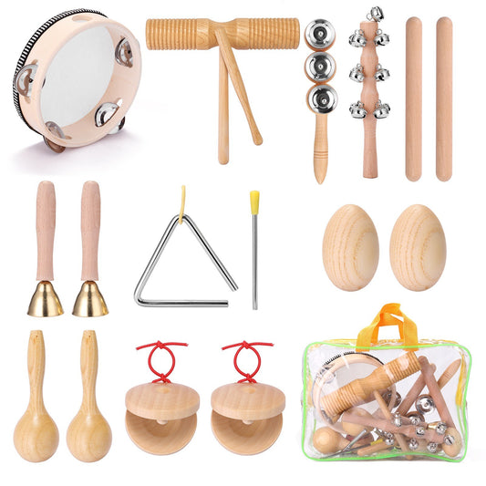 11-Piece Kids Percussion Instruments Set: Portable Musical Kit for Childrens Music Education