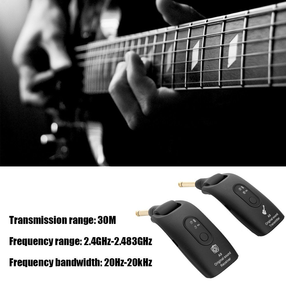 Wireless Guitar Transmitter & Receiver Set for Electric Guitars - 2.4G System