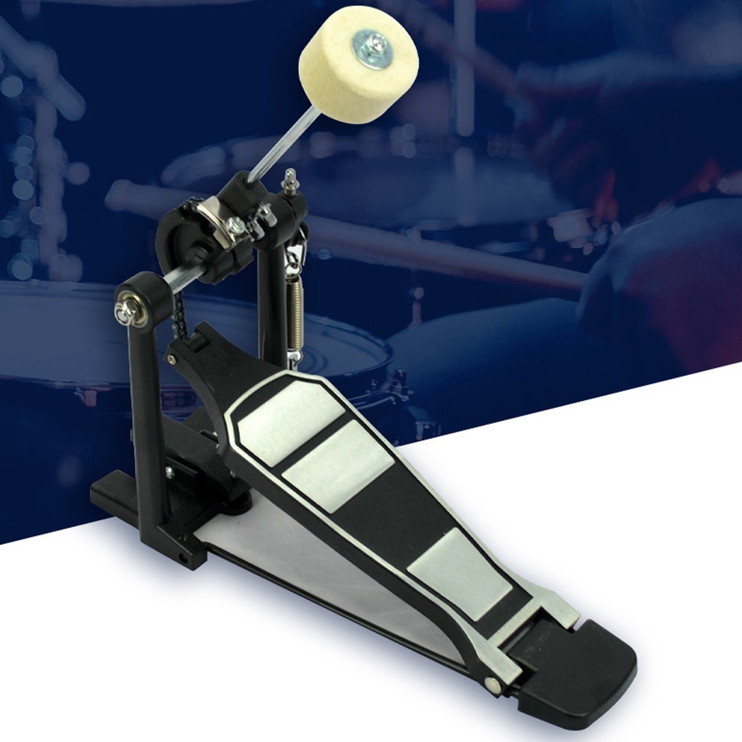 Aluminum Alloy Single Drum Pedal with Wool Beater