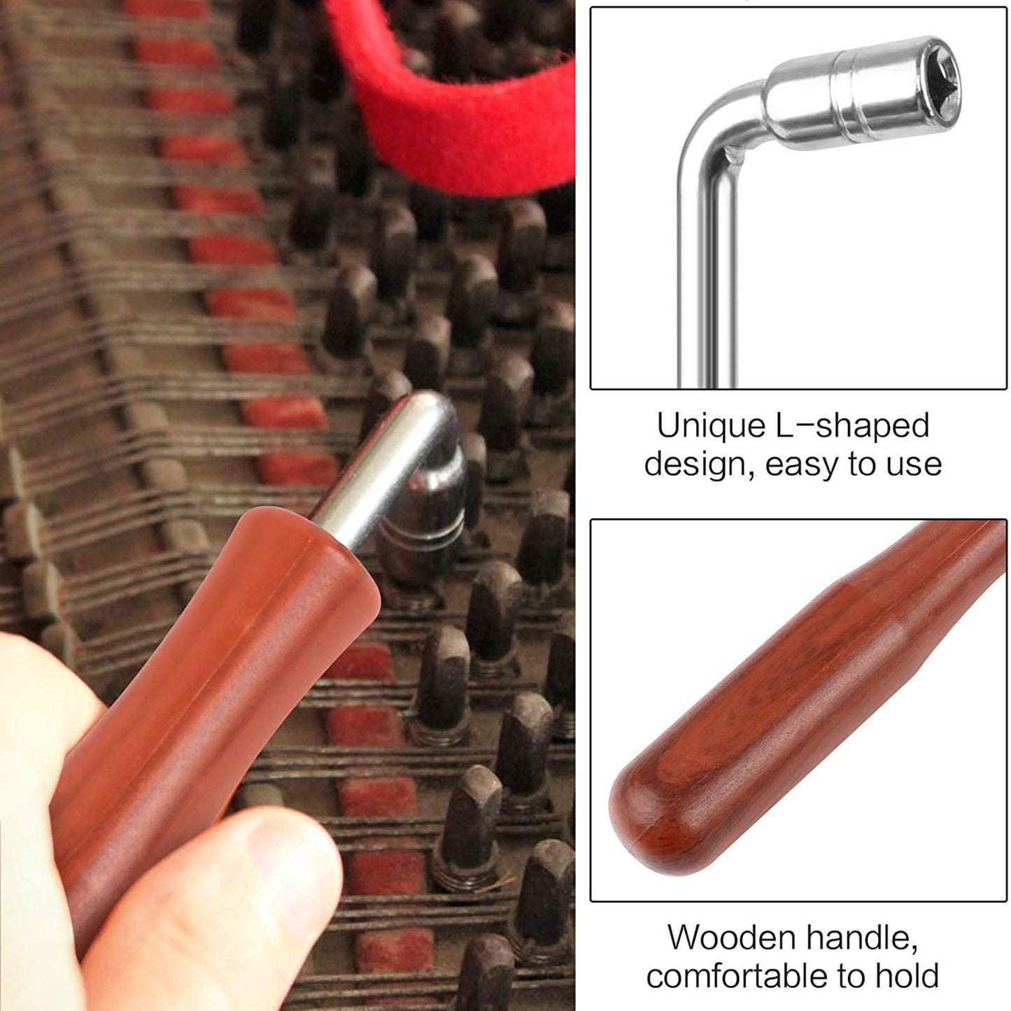 Piano Tuning Kit: Wrench Hammer, Temperament Strip, Mute Tools for DIY Repairs