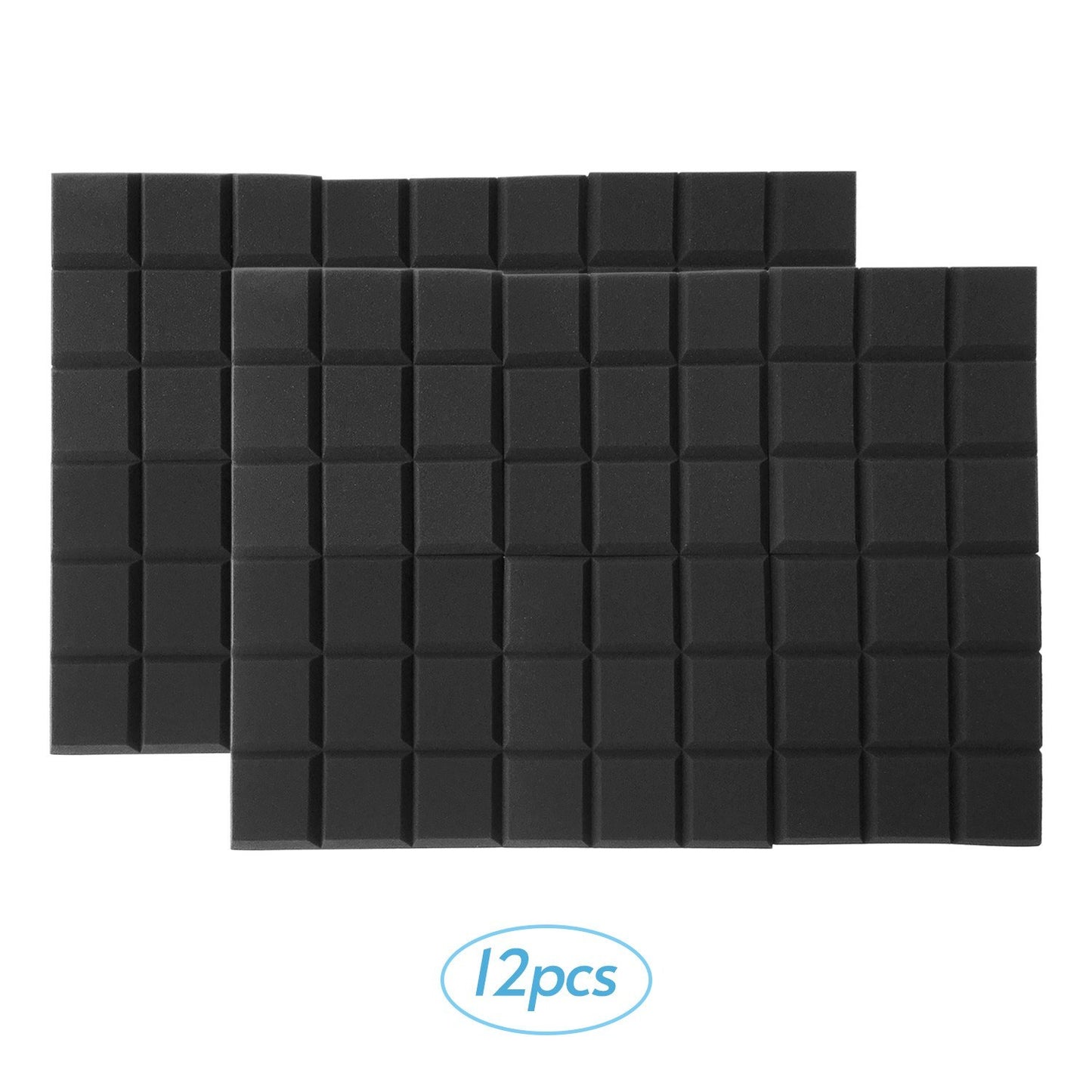 6-Pack 12x12x2 Inch Acoustic Foam Panels - Soundproofing Studio Insulation