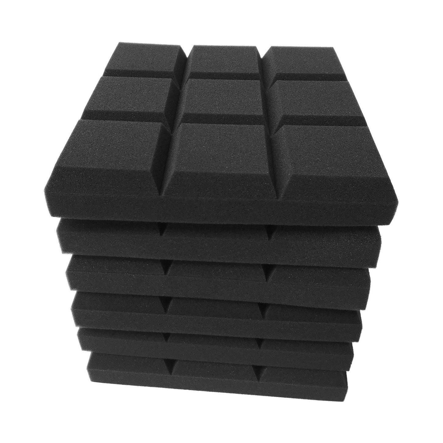 6-Pack 12x12x2 Inch Acoustic Foam Panels - Soundproofing Studio Insulation