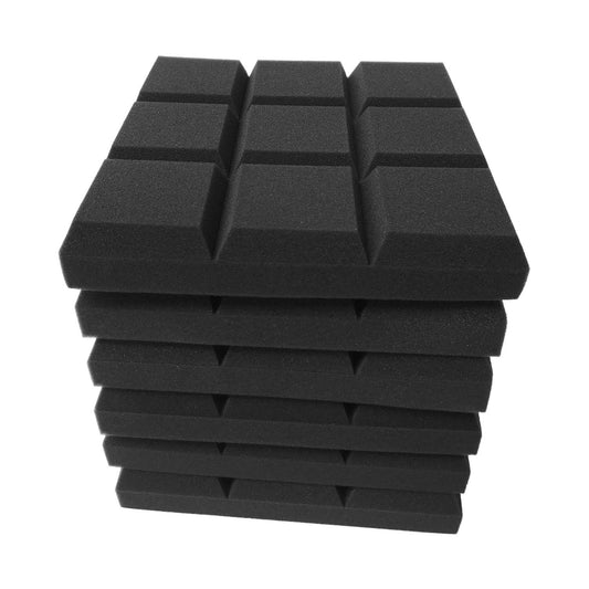 6-Pack 12x12x2 Inch Acoustic Foam Panels - Soundproofing Studio Insulation