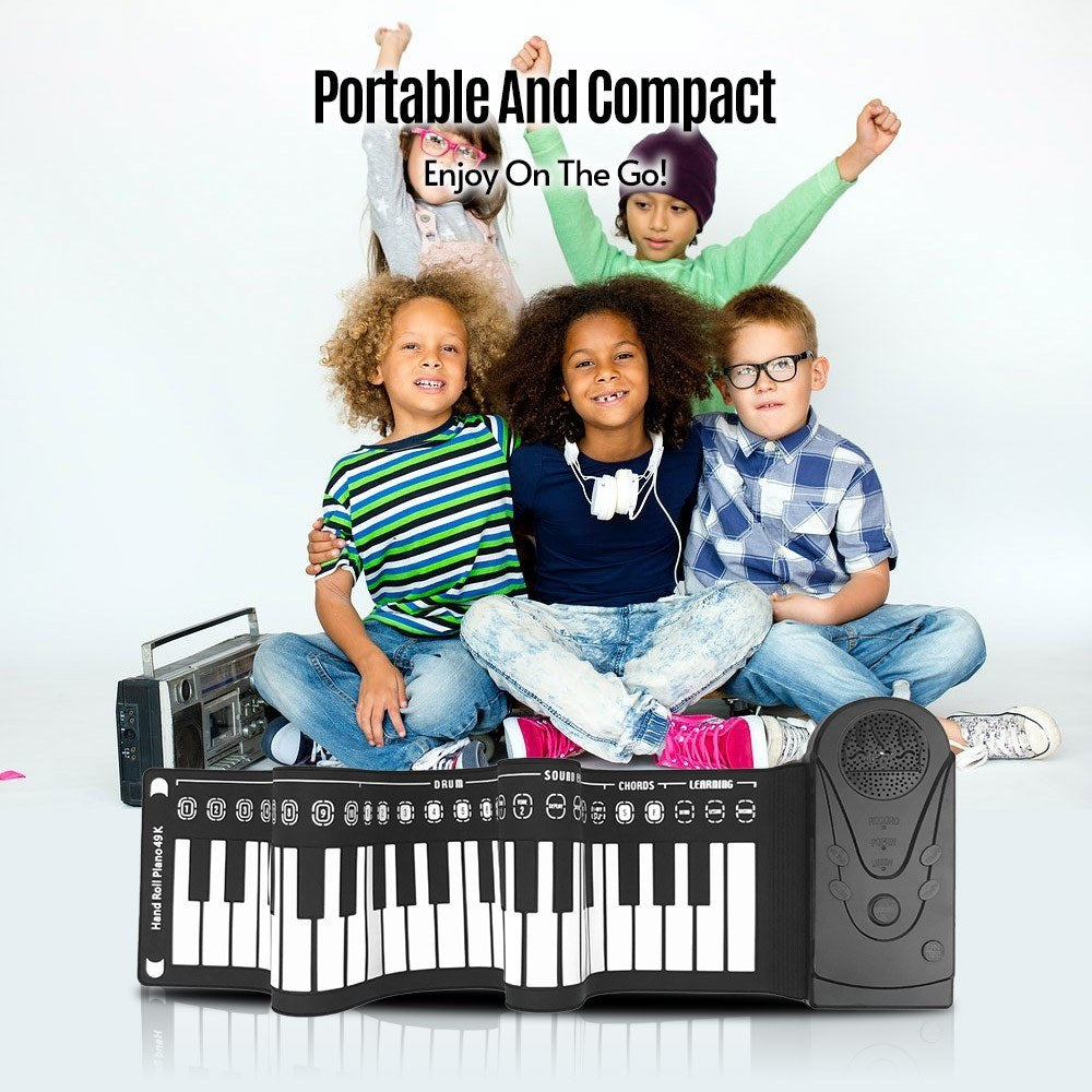 Portable Foldable Roll-Up Piano, 49 Keys