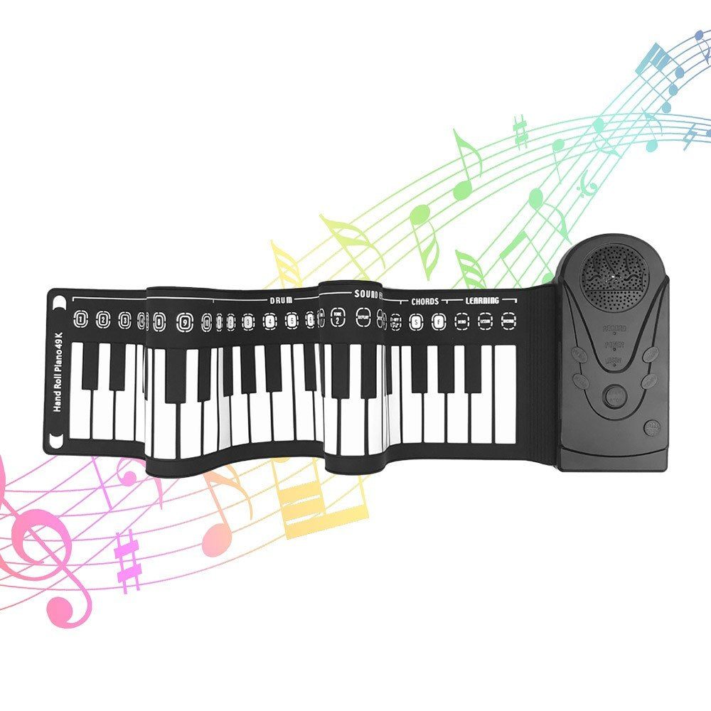 Portable Foldable Roll-Up Piano, 49 Keys