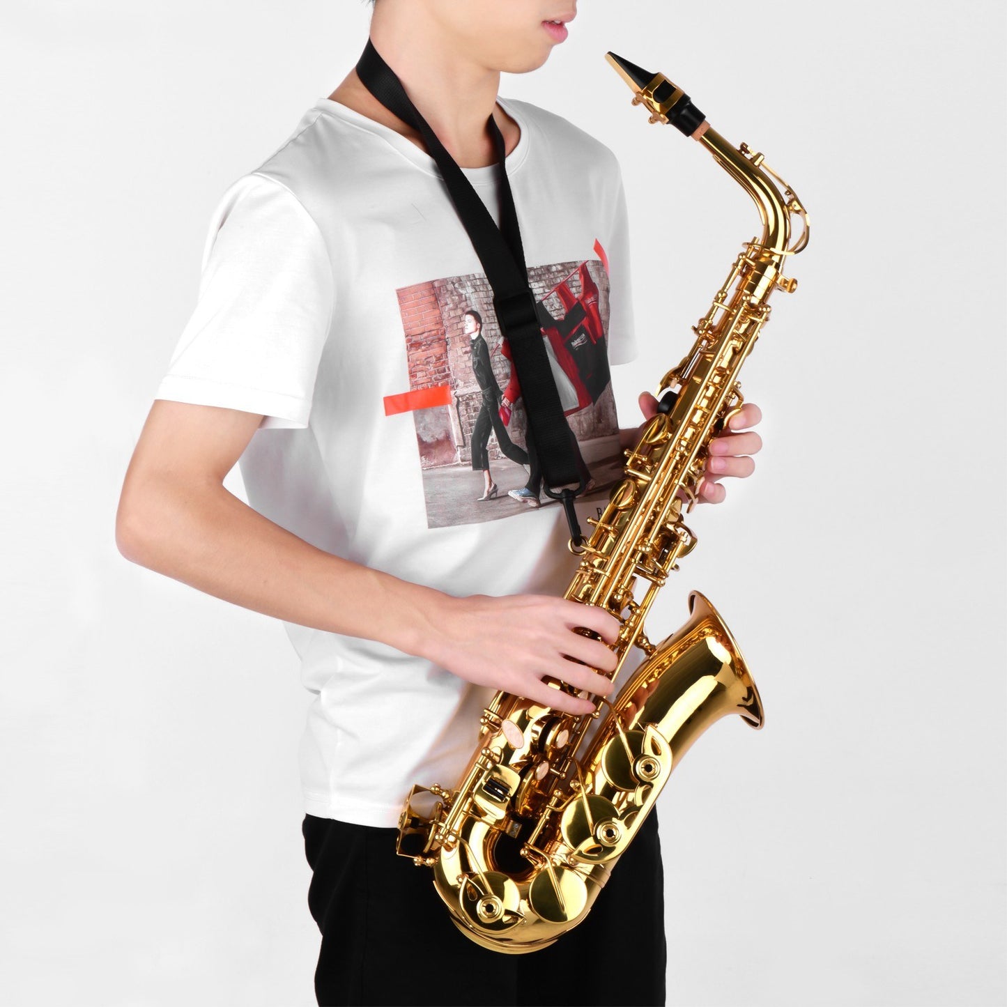 Muslady AS200 Eb Brass Lacquered Alto Saxophone Wind Instrument