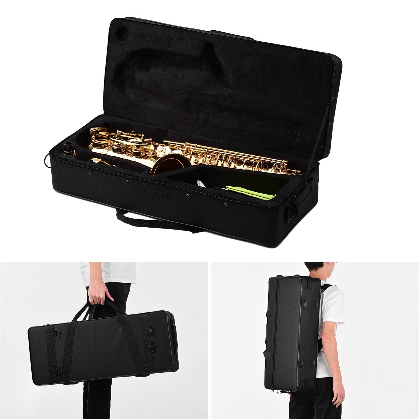 Muslady AS200 Eb Brass Lacquered Alto Saxophone Wind Instrument