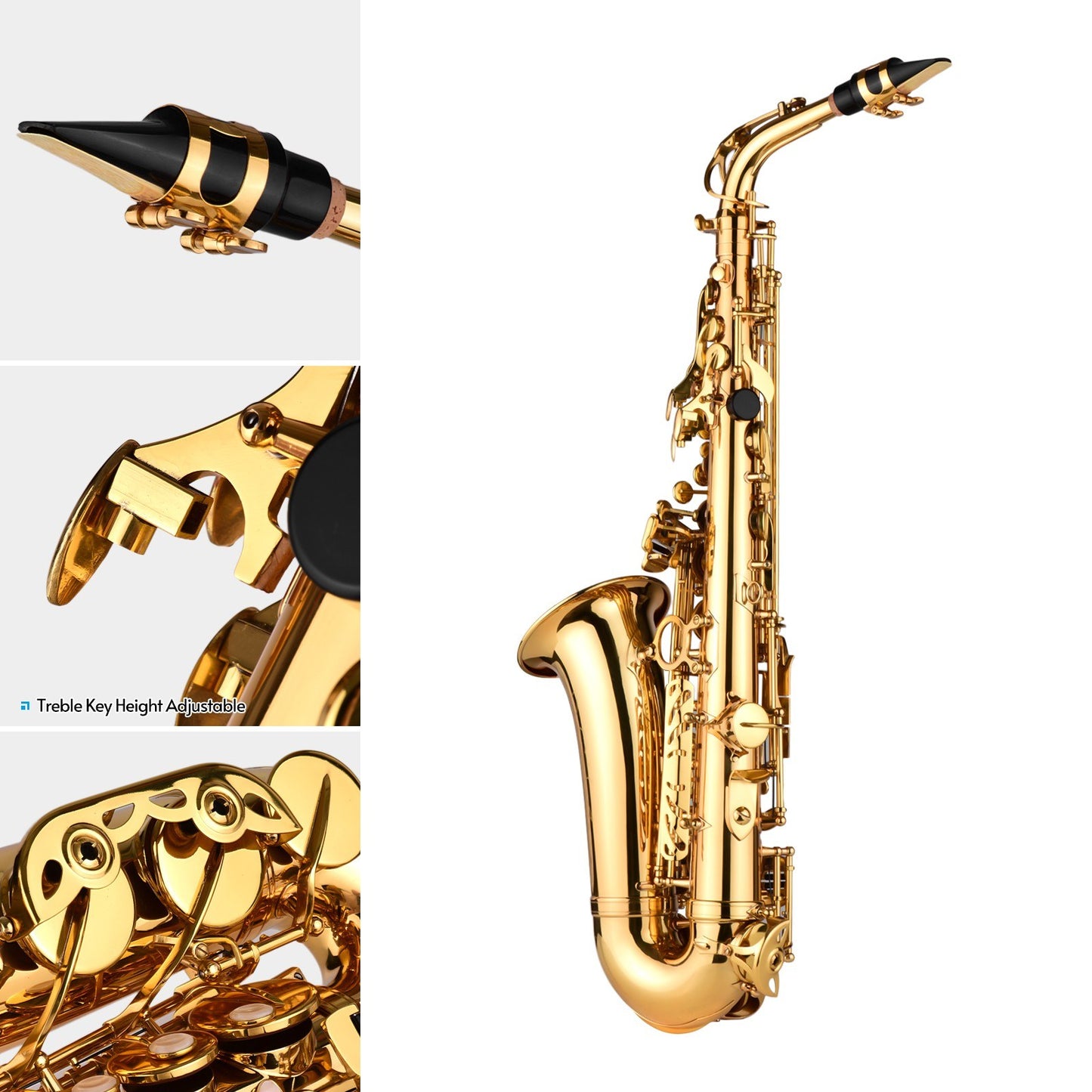 Muslady AS200 Eb Brass Lacquered Alto Saxophone Wind Instrument