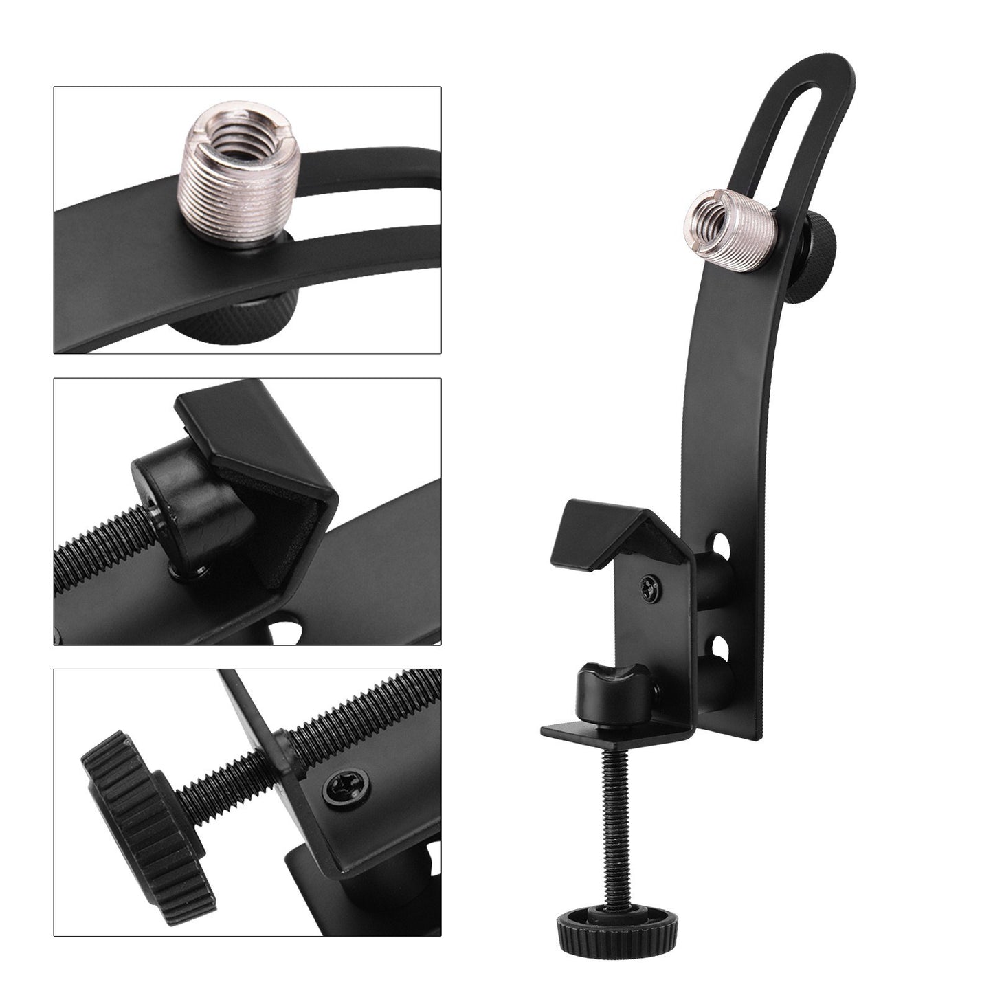 Shockproof Adjustable Groove Gear Drum Rim Microphone Clamp