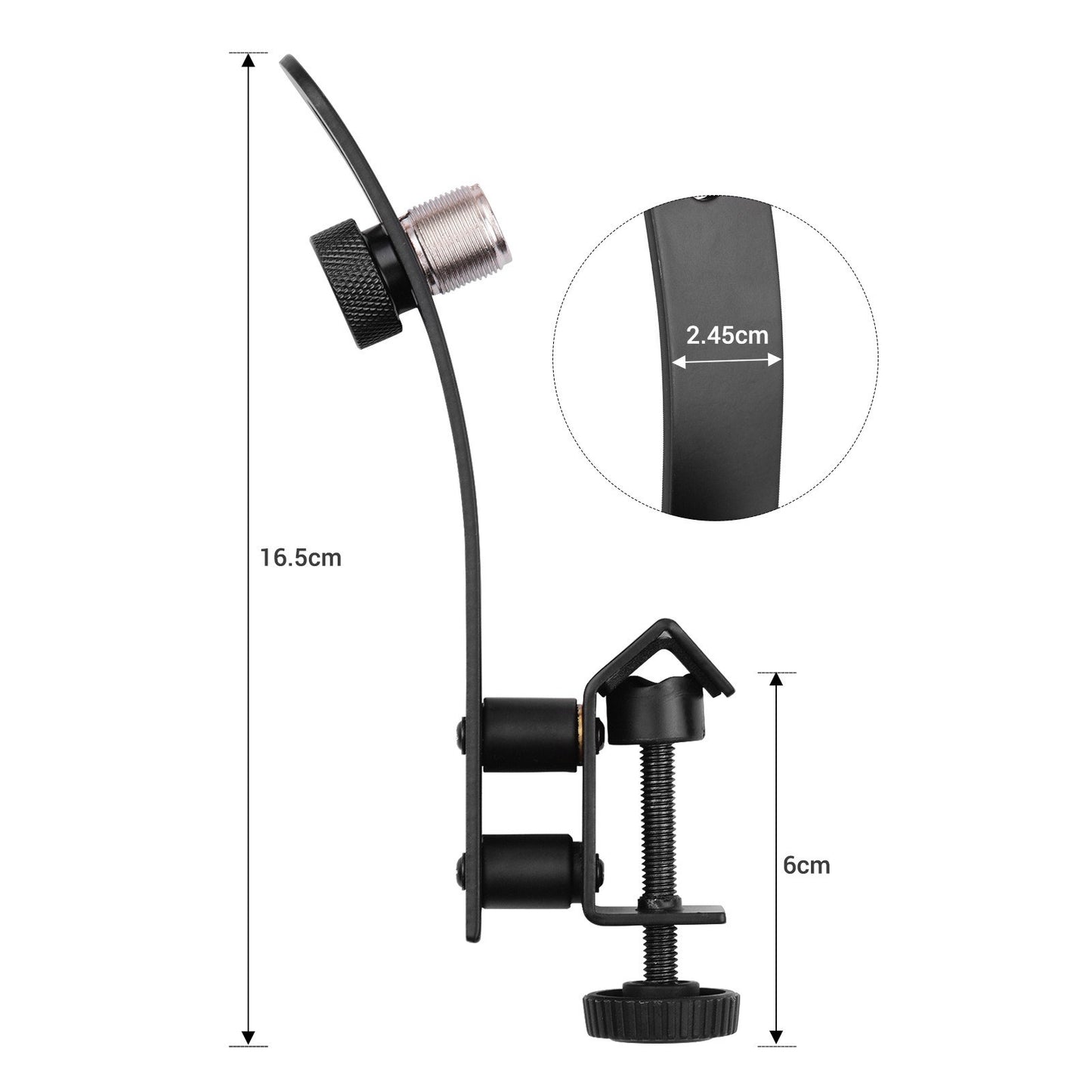 Shockproof Adjustable Groove Gear Drum Rim Microphone Clamp