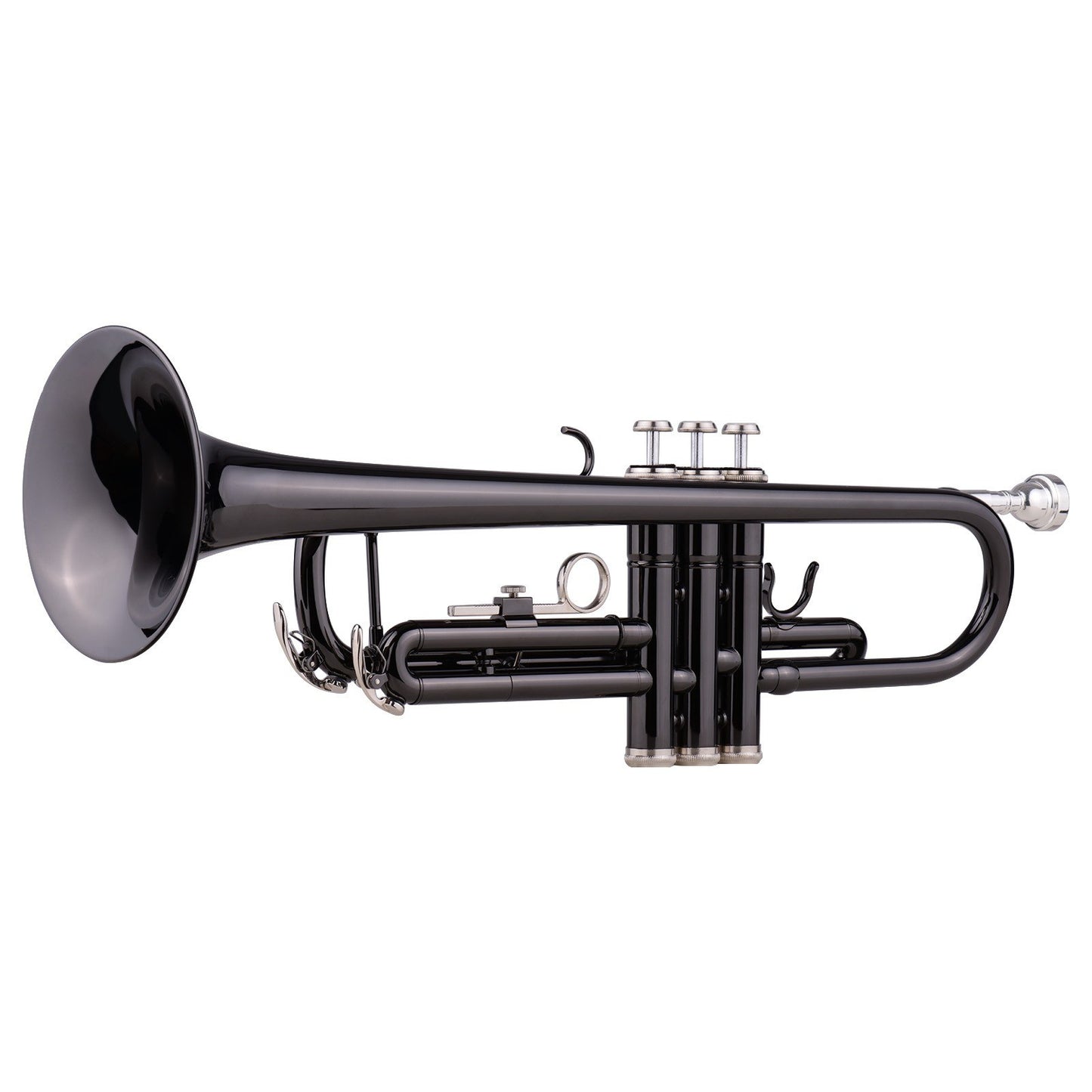 Black Bb Trumpet Set for Beginner Students - Brass Plated Finish