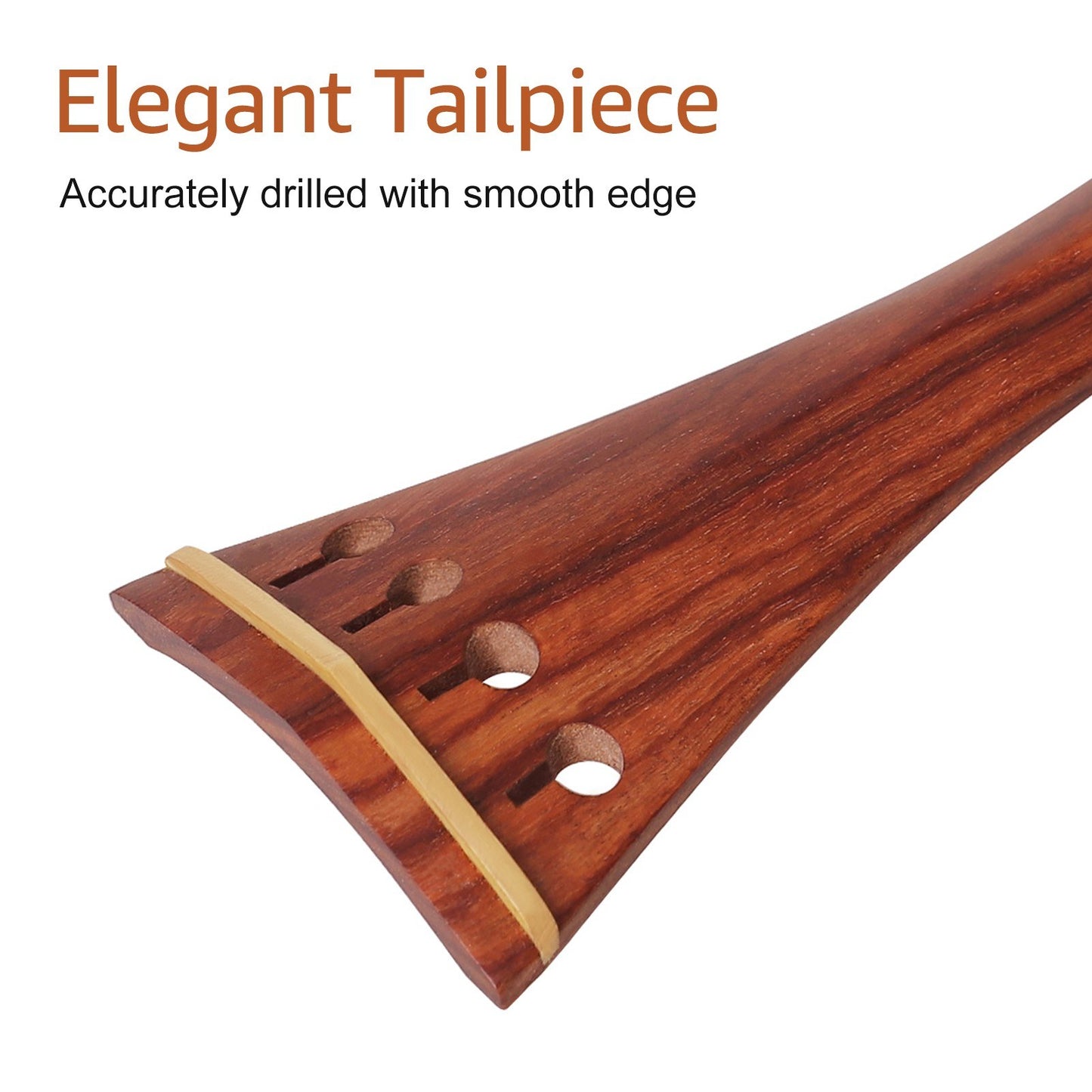 Muslady 4/4 Violin Accessory Set - Red Solid Wood with Tailpiece, Chin Rest, End Pin, Tuning Pegs
