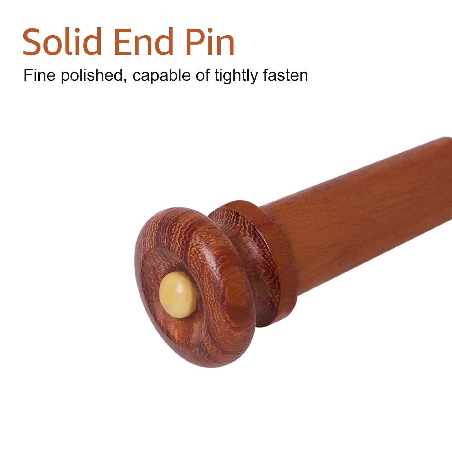 Muslady 4/4 Violin Accessory Set - Red Solid Wood with Tailpiece, Chin Rest, End Pin, Tuning Pegs