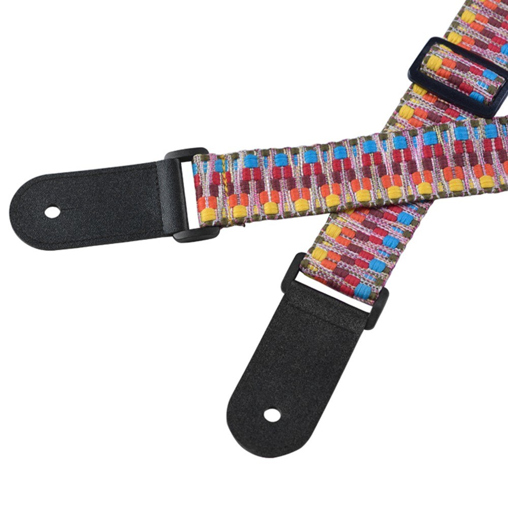 Adjustable Soft Polyester Ukulele Strap with Printed Pattern and Hanging Rope