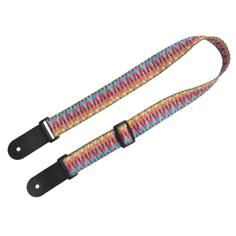 Adjustable Soft Polyester Ukulele Strap with Printed Pattern and Hanging Rope