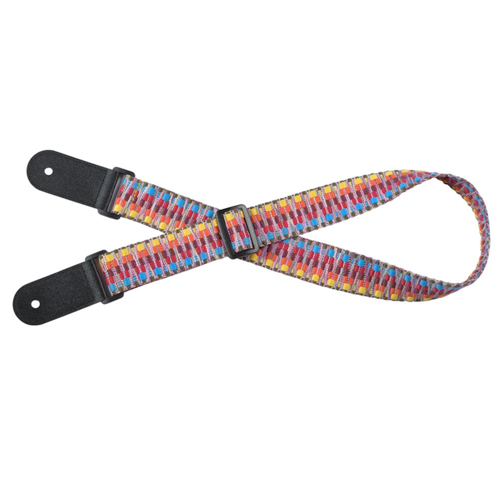 Adjustable Soft Polyester Ukulele Strap with Printed Pattern and Hanging Rope