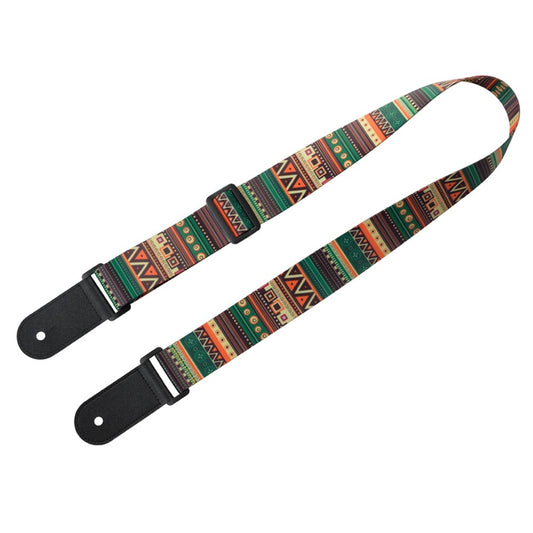 Adjustable Soft Polyester Ukulele Strap with Printed Pattern and Hanging Rope