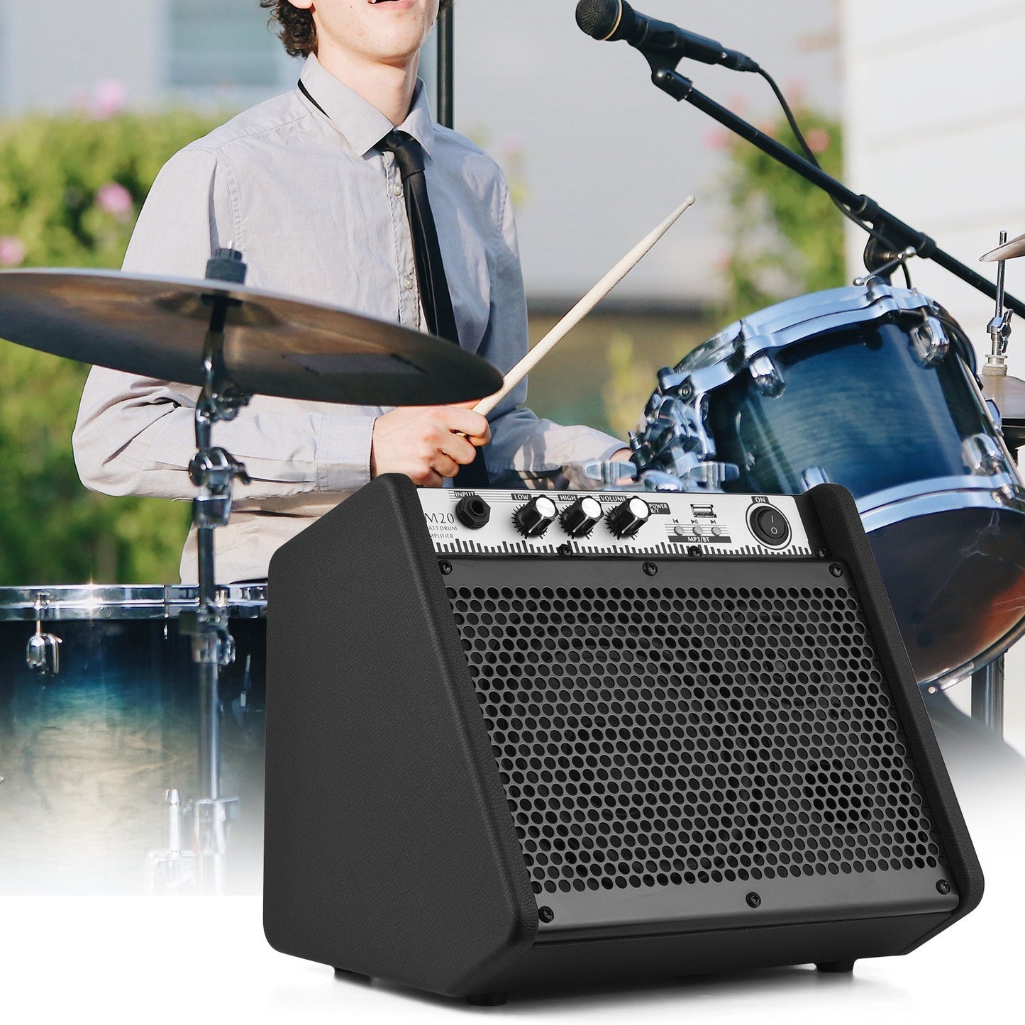 COOLMUSIC DM20 20W Electric Drum & Keyboard Amplifier with Wireless BT Speaker