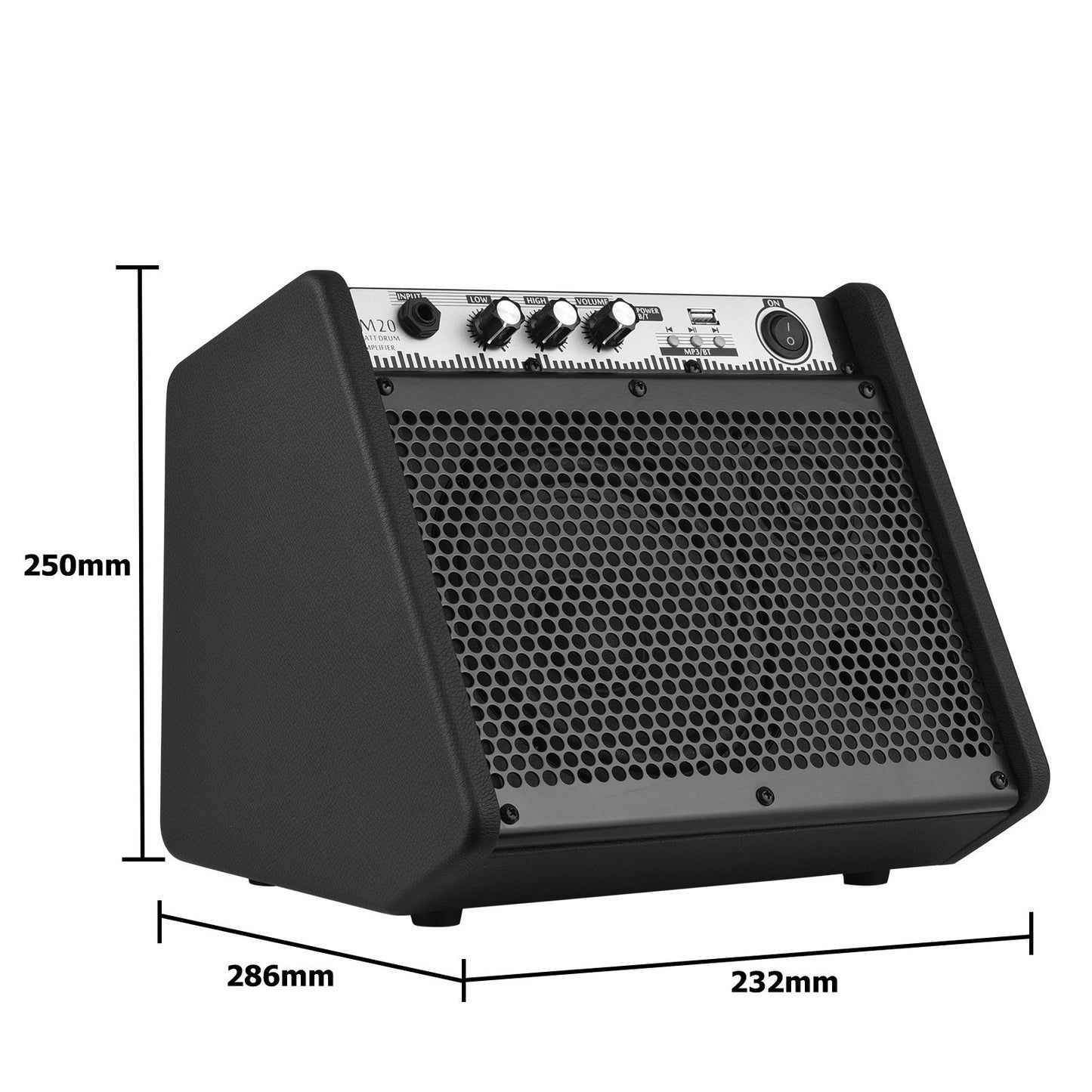 COOLMUSIC DM20 20W Electric Drum & Keyboard Amplifier with Wireless BT Speaker