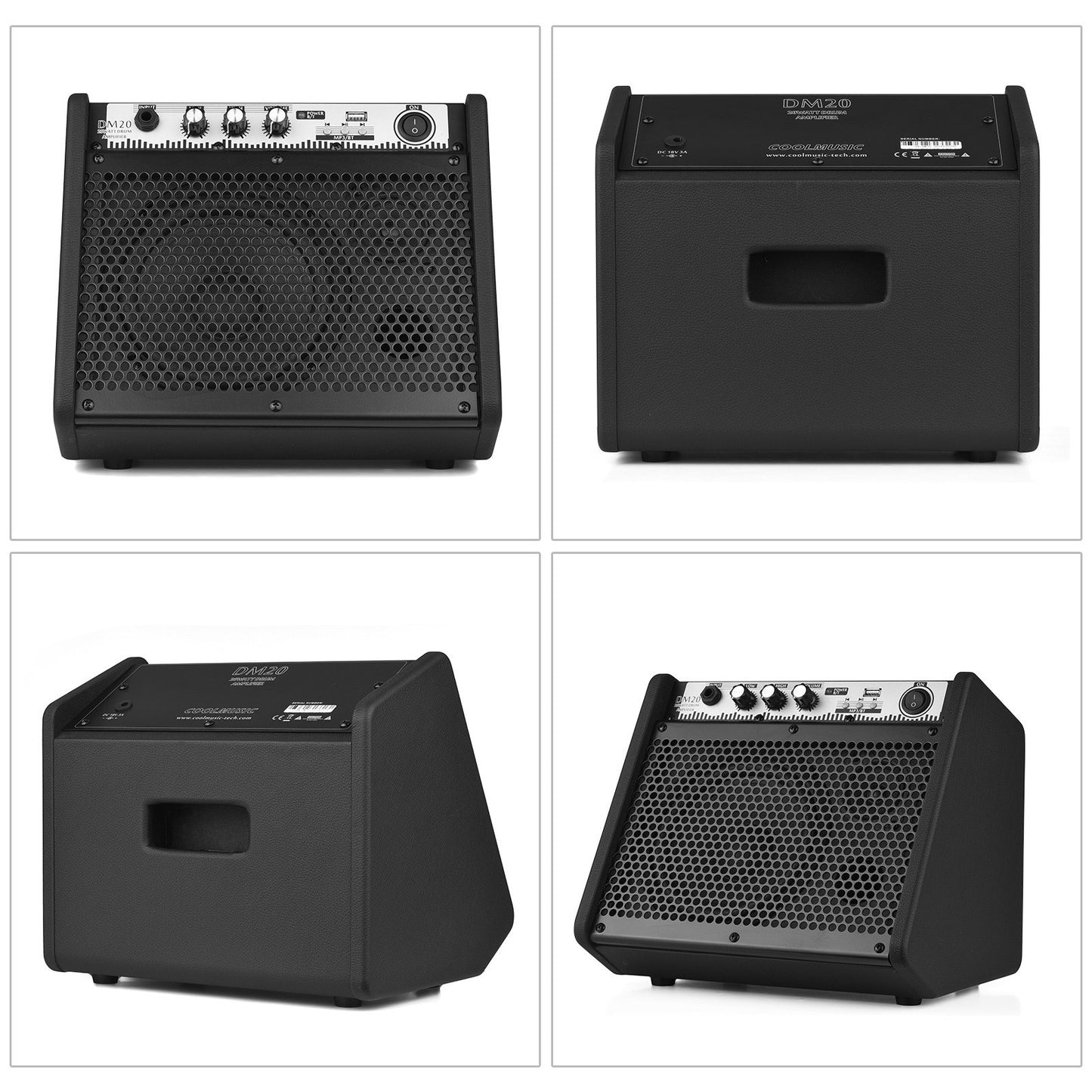 COOLMUSIC DM20 20W Electric Drum & Keyboard Amplifier with Wireless BT Speaker