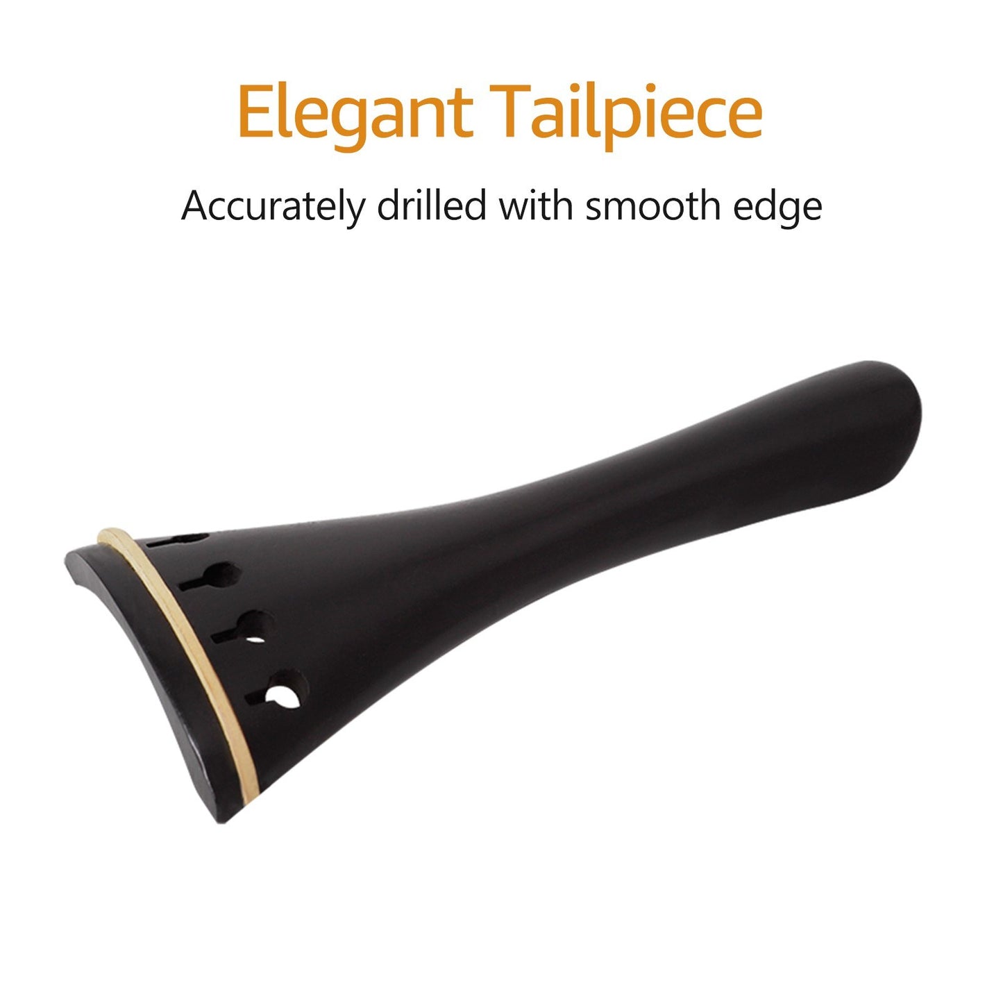 Muslady 4/4 Violin Ebony Accessory Set: Tailpiece, Chin Rest, End Pin, Tuning Pegs