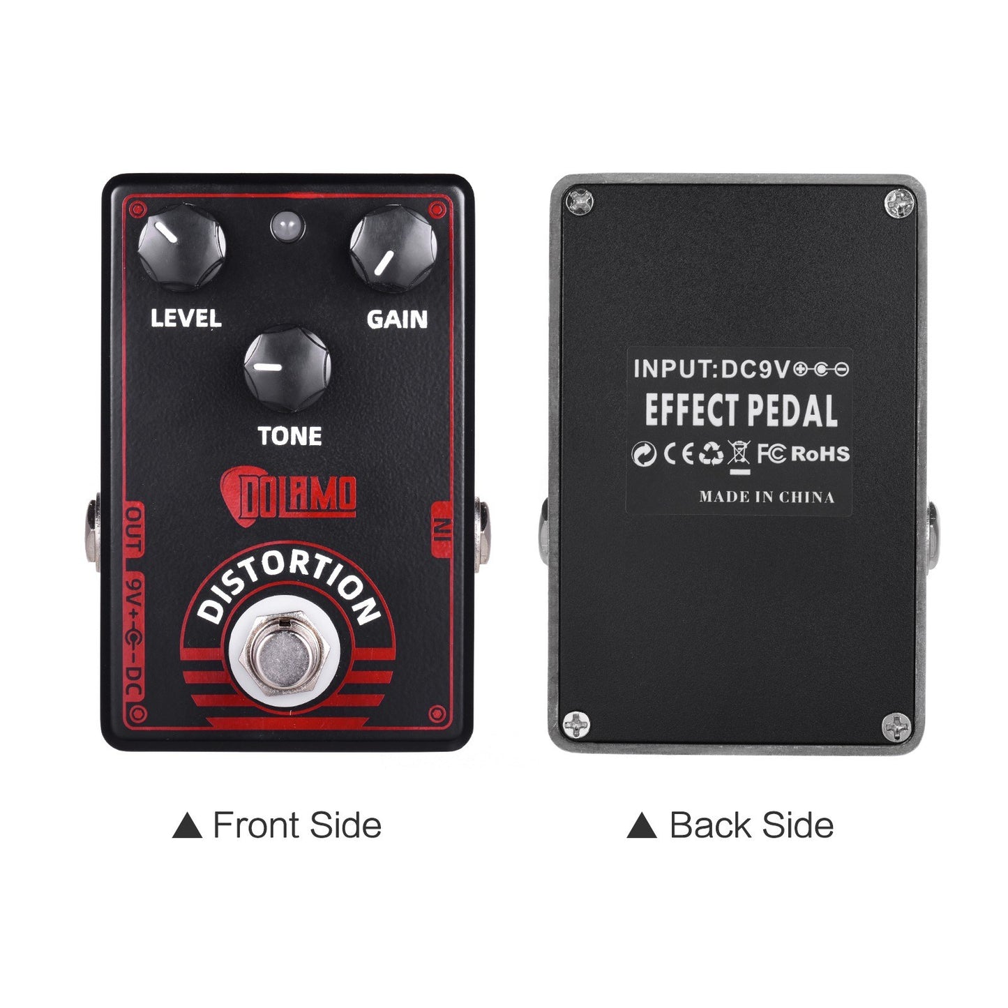 Dolamo D-4 High Gain Distortion Pedal - True British Style with True Bypass for Electric Guitar