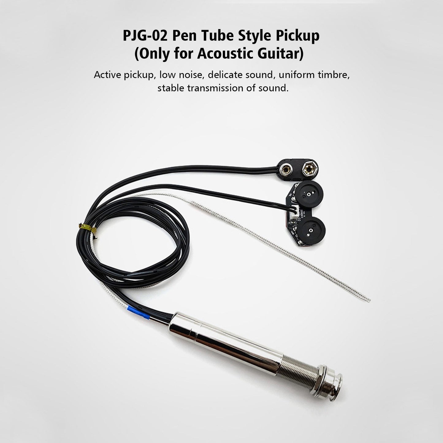 Acoustic Guitar Active Pickup with Volume & Tone Controls - Pen Tube Style Piezo Rod