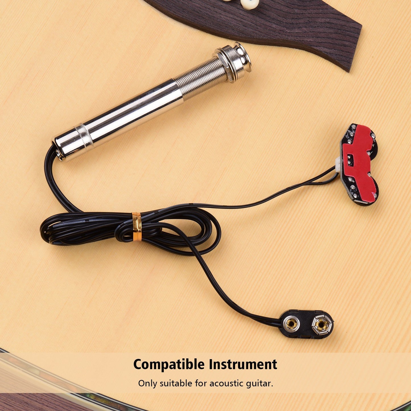 Acoustic Guitar Active Pickup with Volume & Tone Controls - Pen Tube Style Piezo Rod