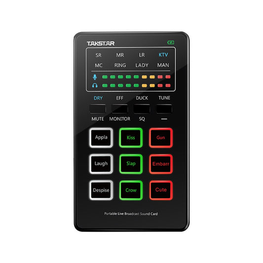 TAKSTAR MX1 Mini Sound Card Voice Changer with Portable Audio Mixer, Bluetooth & Type-C