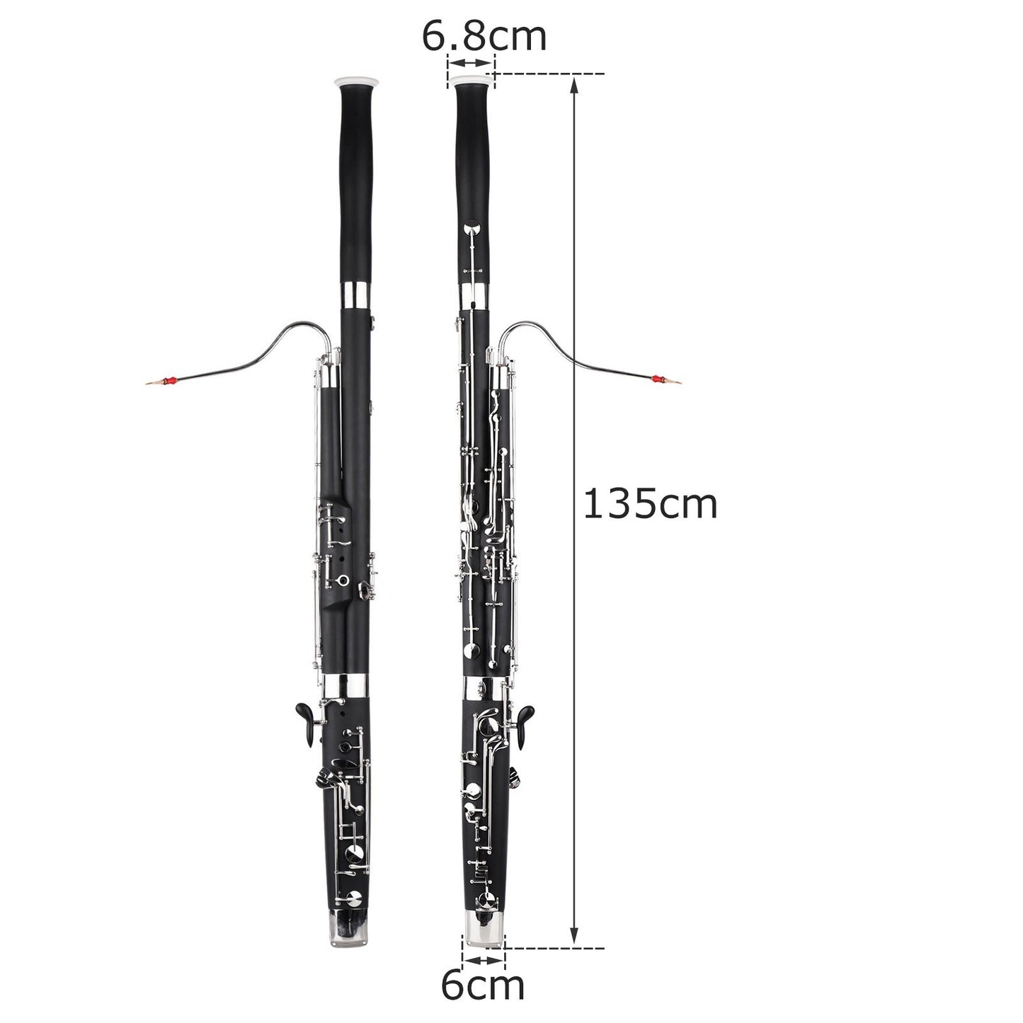 High-Quality C Key Bassoon: Synthetic Wood with Silver & Nickel-Plated Keys