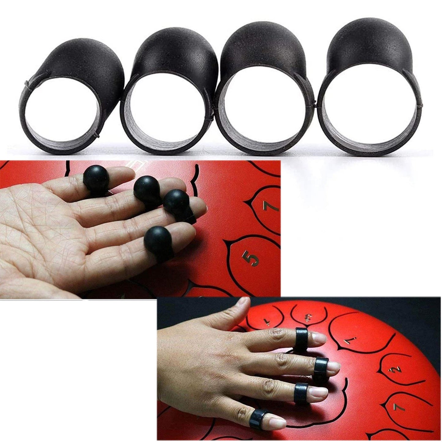 Steel Tongue Drum Finger Sleeve Set - 4 Pack for Percussion Instruments