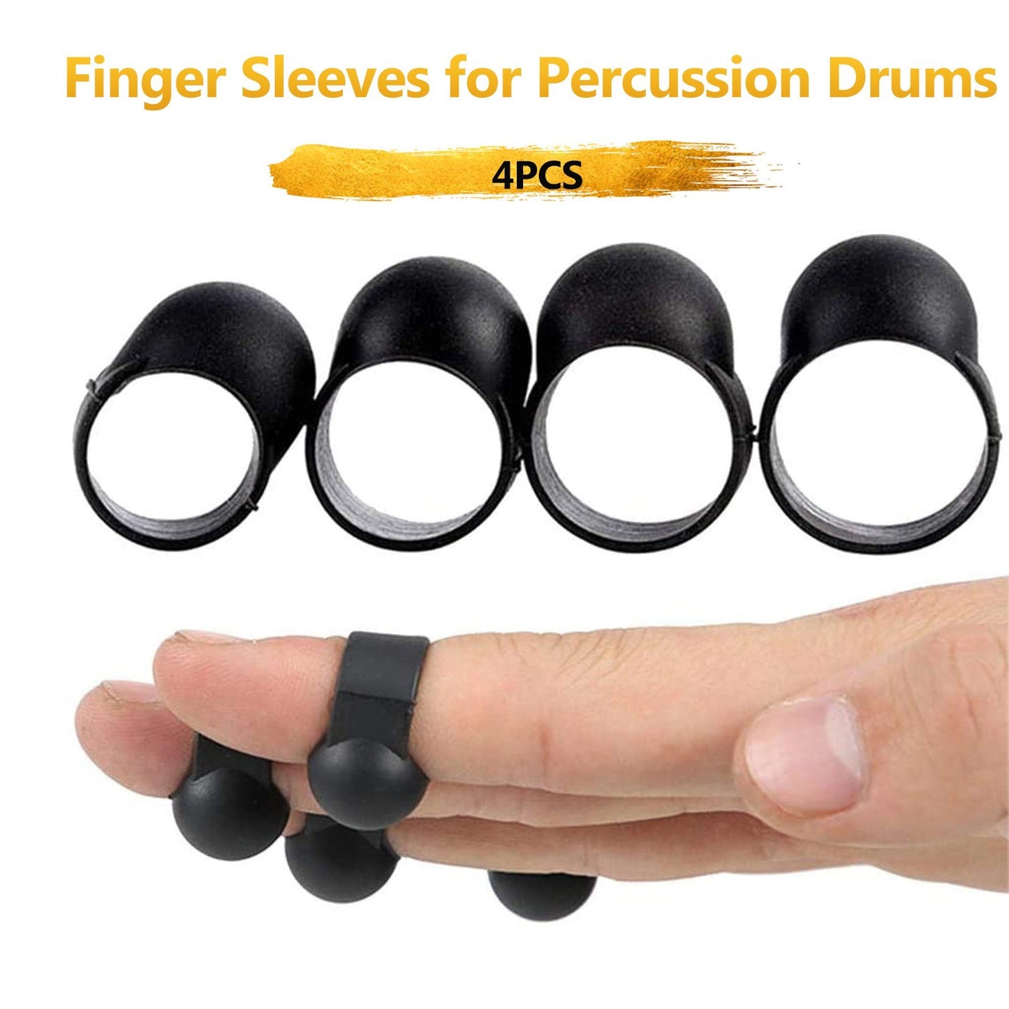Steel Tongue Drum Finger Sleeve Set - 4 Pack for Percussion Instruments
