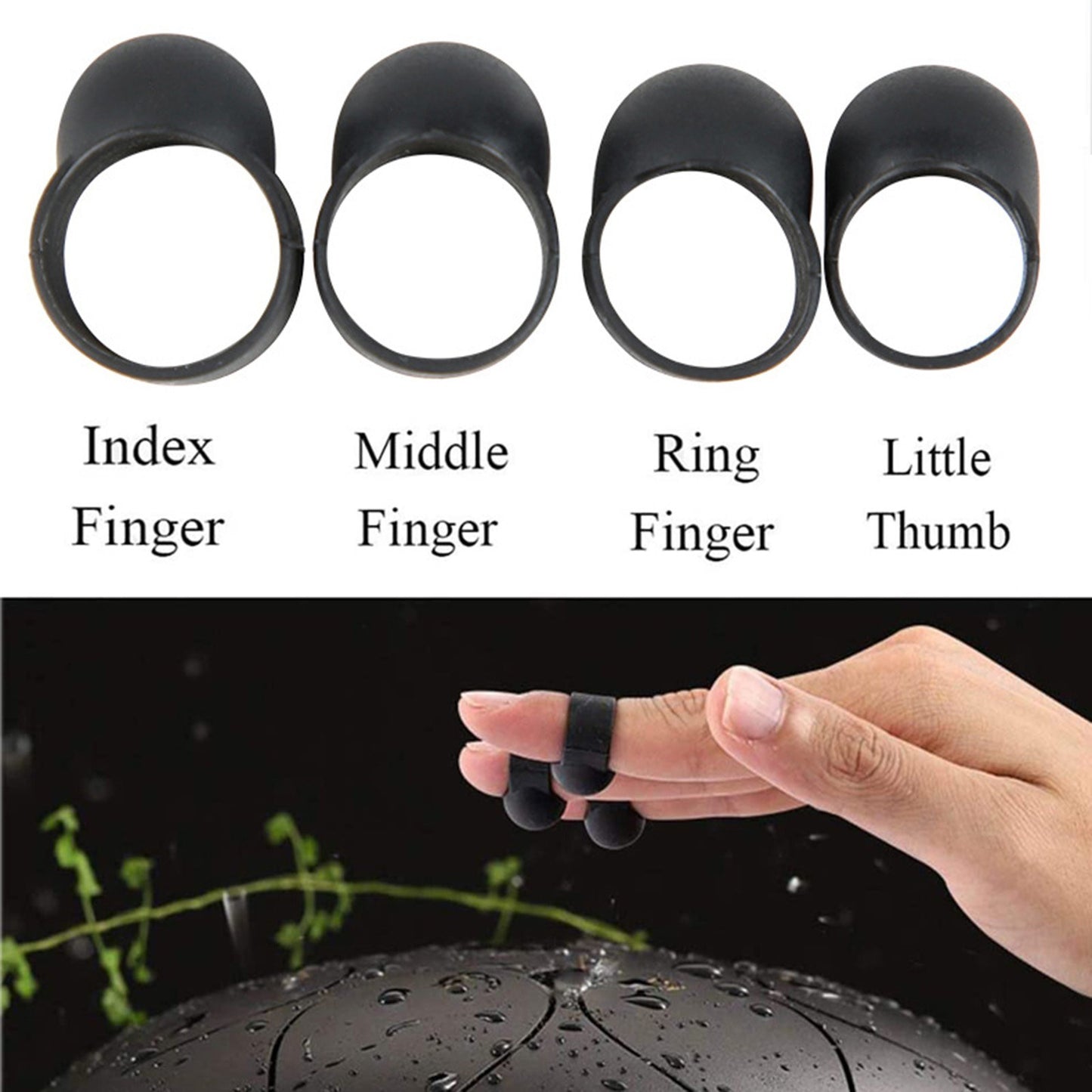 Steel Tongue Drum Finger Sleeve Set - 4 Pack for Percussion Instruments