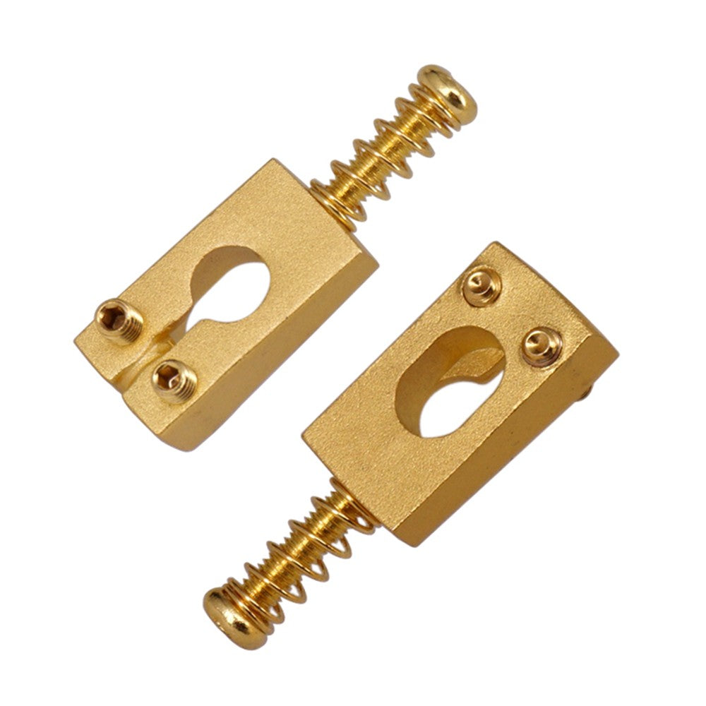 Set of 6 Vintage Brass Guitar String Saddles for Electric Guitars