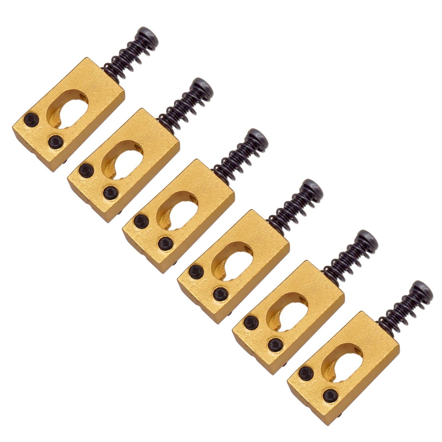 Set of 6 Vintage Brass Guitar String Saddles for Electric Guitars