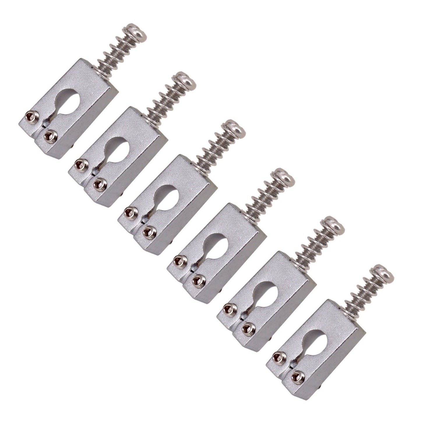 Set of 6 Vintage Brass Guitar String Saddles for Electric Guitars