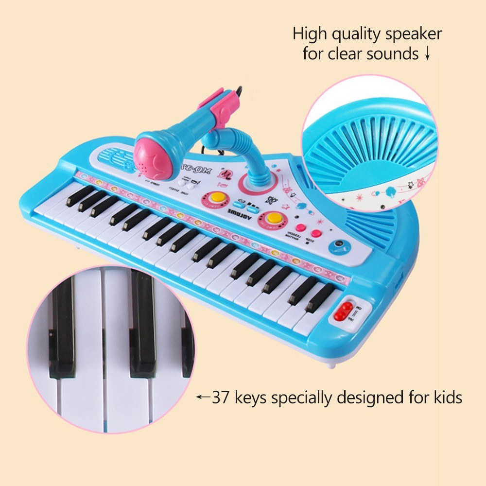 37-Key Electronic Kids Piano Keyboard Toy - Musical Instrument